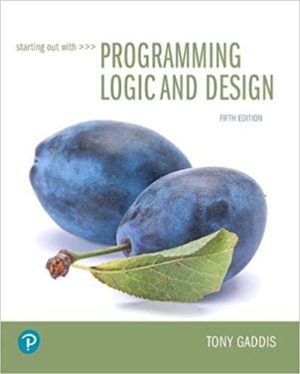 Starting Out with Java - From Control Structures through Objects (7th Edition) Format: PDF eTextbooks ISBN-13: 978-0134801155 ISBN-10: 0134801156 Delivery: Instant Download Authors: Tony Gaddis Publisher: Pearson